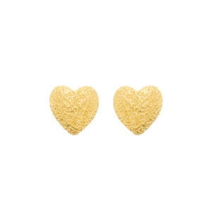 Brinco Dourado de Coração Irregular