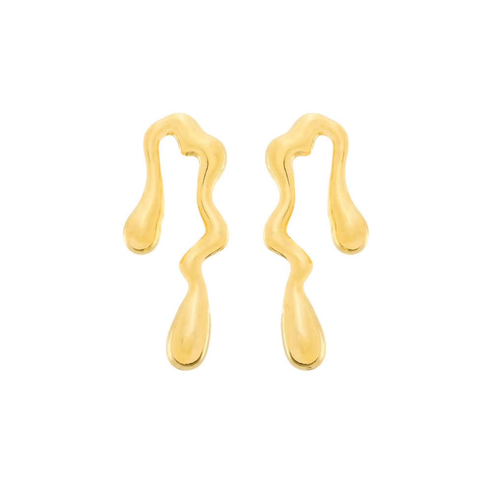 Brinco Dourado Orgânico de Gota