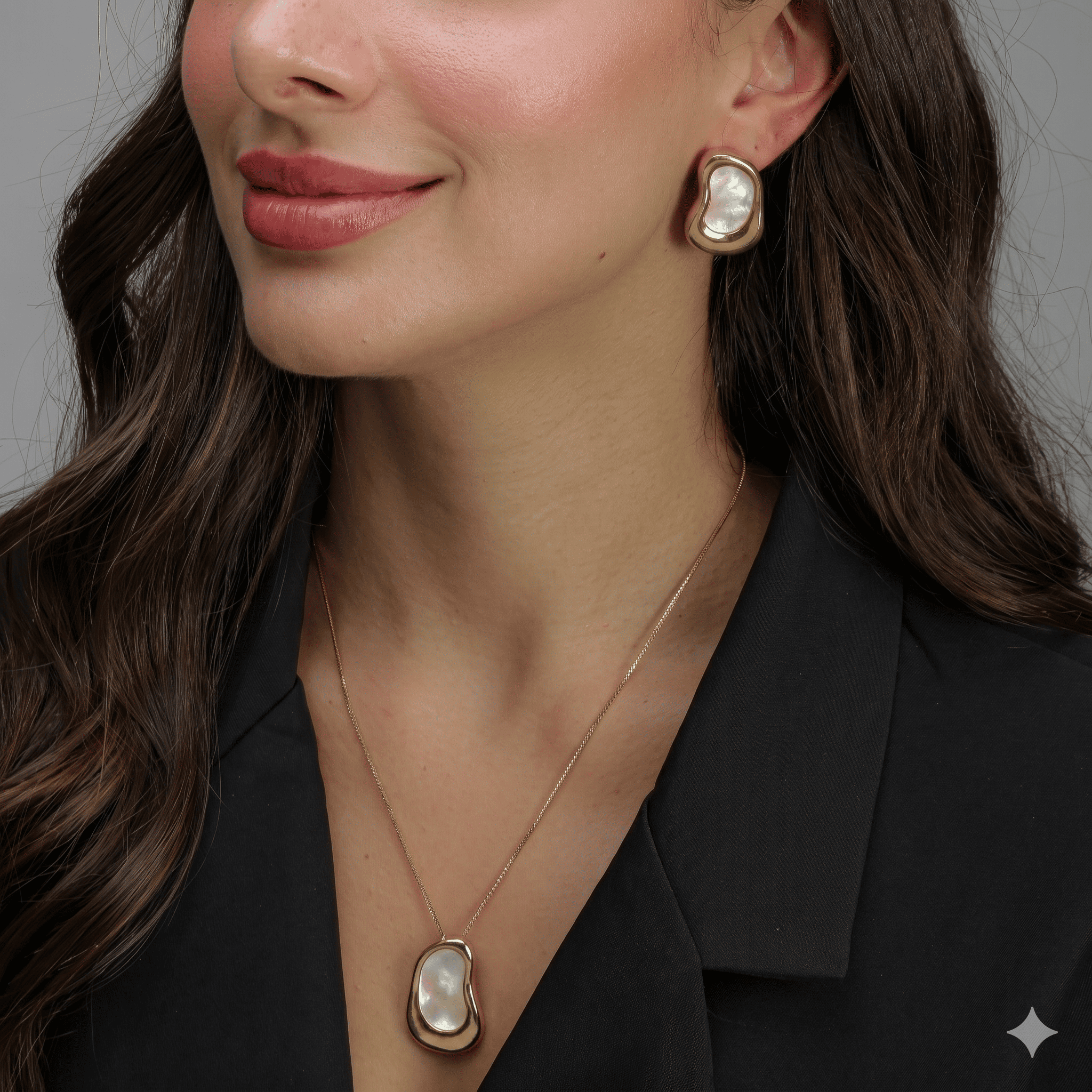Conjunto Dourado Orgânico Madrepérola - Imagem 2