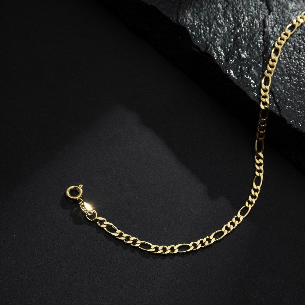 Pulseira Dourada Masculina Elo 3 por 1 - 4mm - Imagem 3