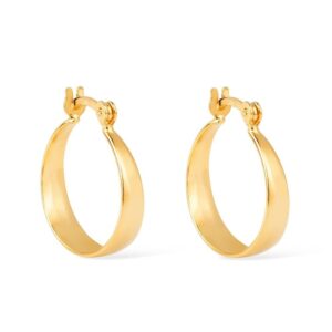 Brinco Dourado de Argola Média Lisa Chapada