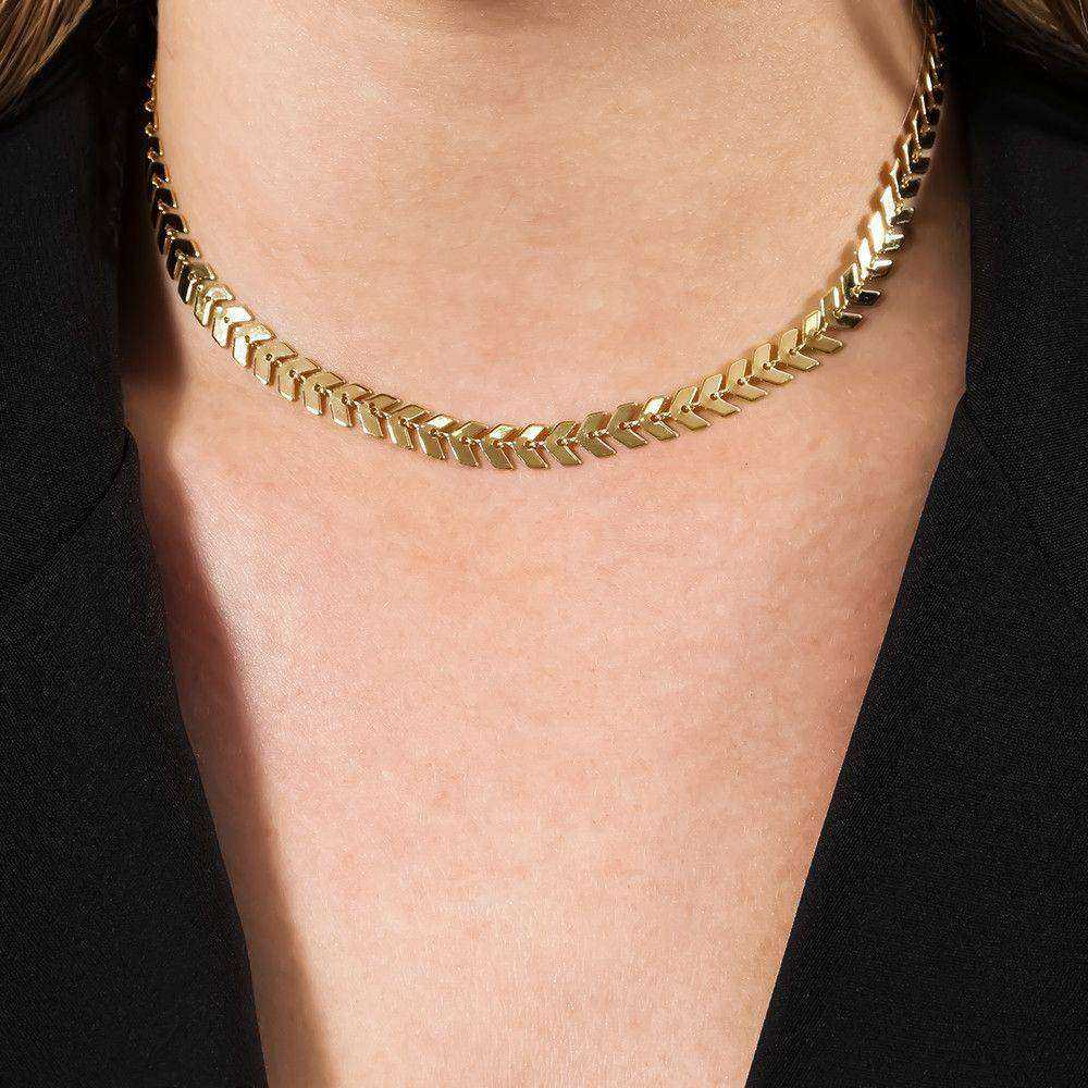 Colar Dourado Chocker de Seta - Imagem 2