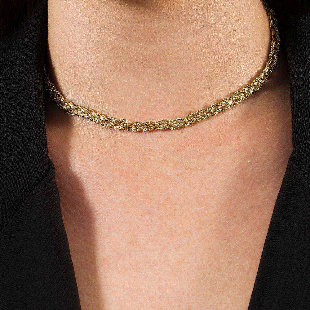 Colar Dourado Chocker Trançada - Imagem 2