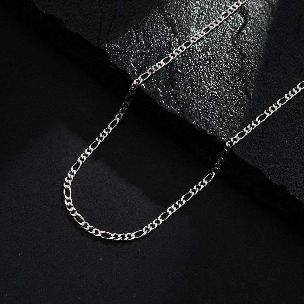 Corrente Prateada Masculina Elo 3 por 1 - 4mm - Imagem 3
