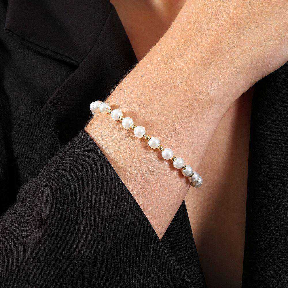 Pulseira Dourada de Pérolas e Bolinhas - Imagem 2