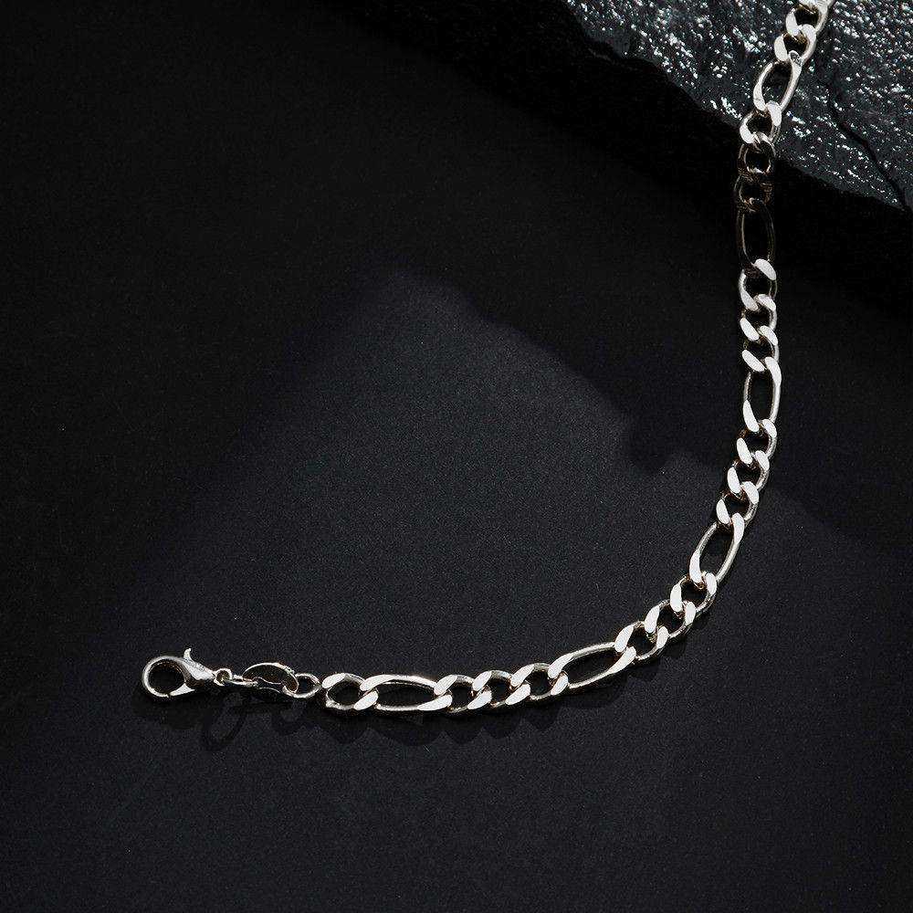 Pulseira Prateada Masculina Elo 3 por 1 - 5mm - Imagem 3