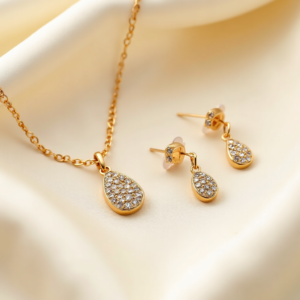 Look Completo Gota de Zircônia — Colar + Brinco